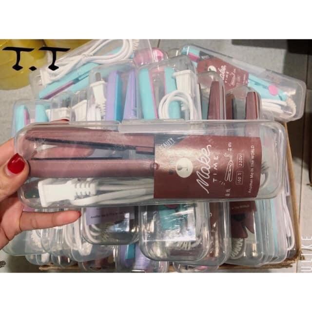 Máy là tóc, duỗi thẳng tóc mini Make Time hình thú cute, máy làm tóc mini, máy là tóc thẳng, máy duỗi tóc cao cấp, nóng nhanh, ép tóc an toàn dễ tạo kiểu - Giao màu ngẫu nhiên