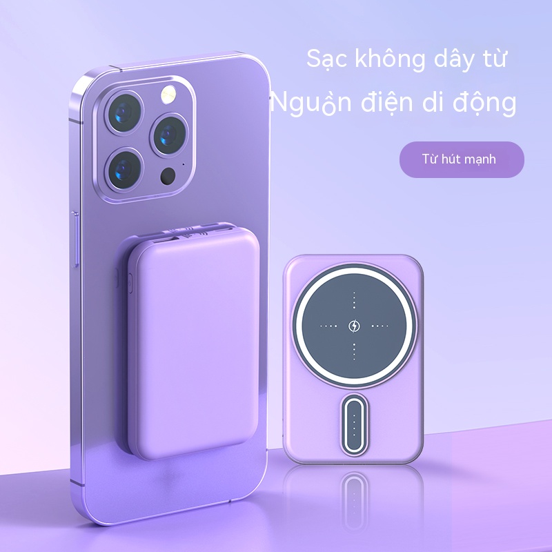 Sạc Pin Dự Phòng 100% PD QC 3.0 Pin dự phòng 50000mAh Sạc nhanh không dây Mini Pin dự phòng từ tính di động PowerIQ tốc độ cao