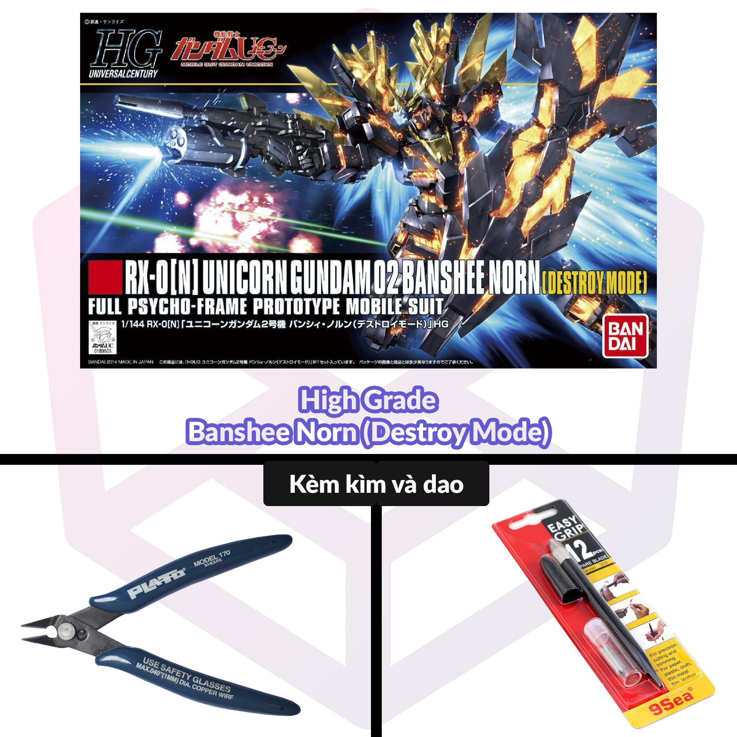 Mô Hình Lắp Ráp Gundam Bandai HGUC 175 Banshee Norn (Destroy Mode) [Bandai-HG]