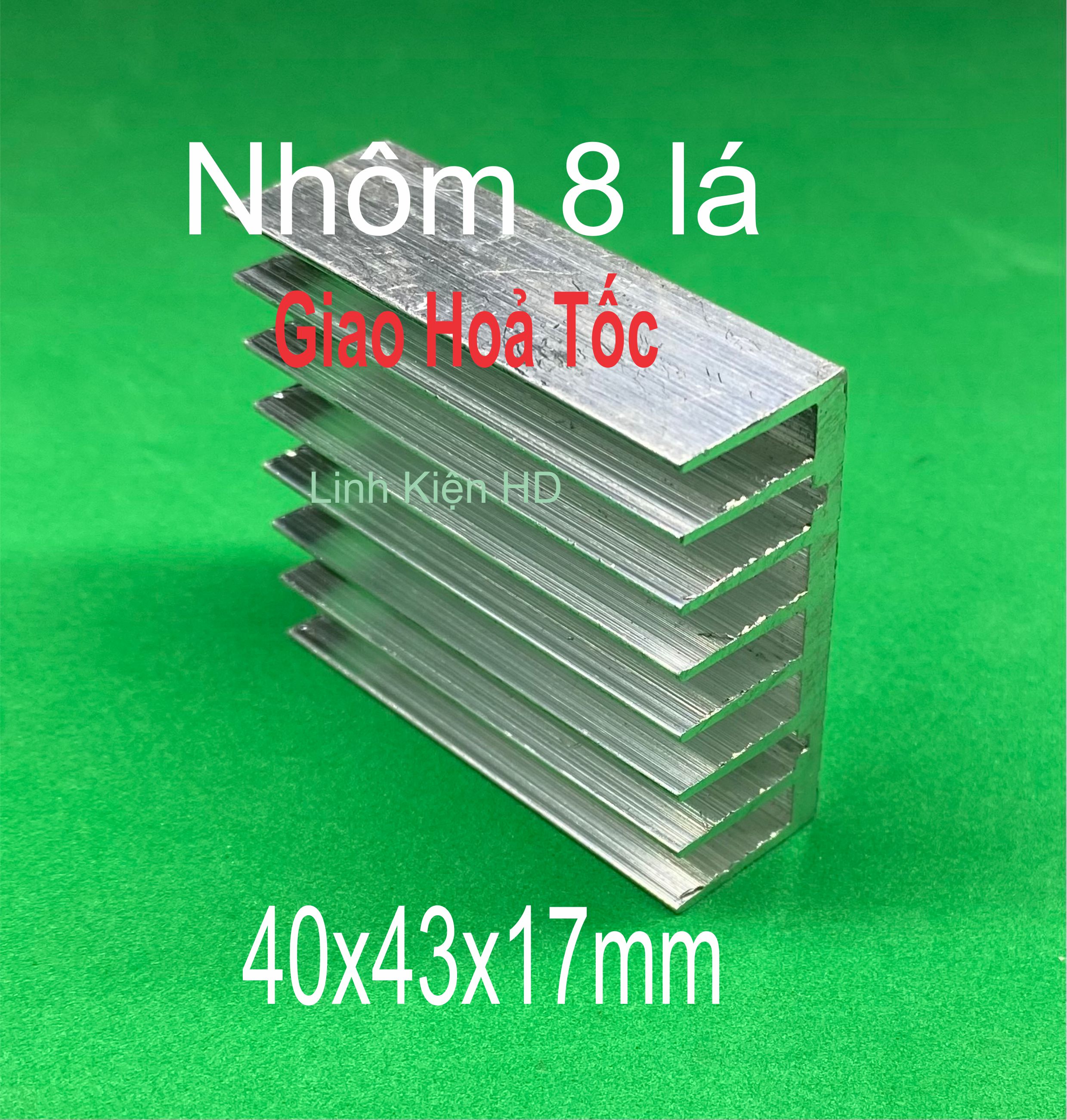 Nhôm tản nhiệt 8 cánh 40x43x17mm Combo 10 miếng