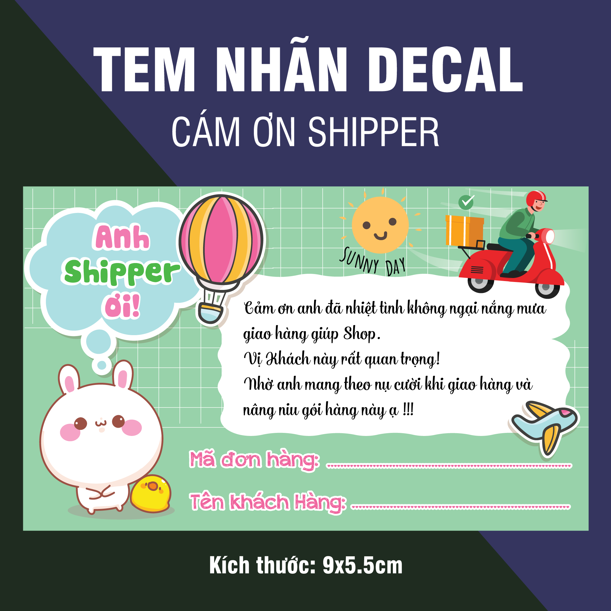 100 Nhãn dán, tem decal có keo sẵn cám ơn shiper, Quay Video Kiểm Tra Đơn Hàng
