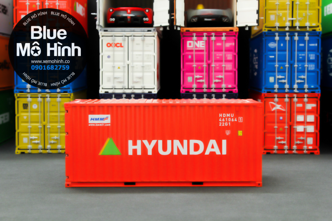 Blue mô hình | Mô hình thùng container xe đầu kéo 1:24