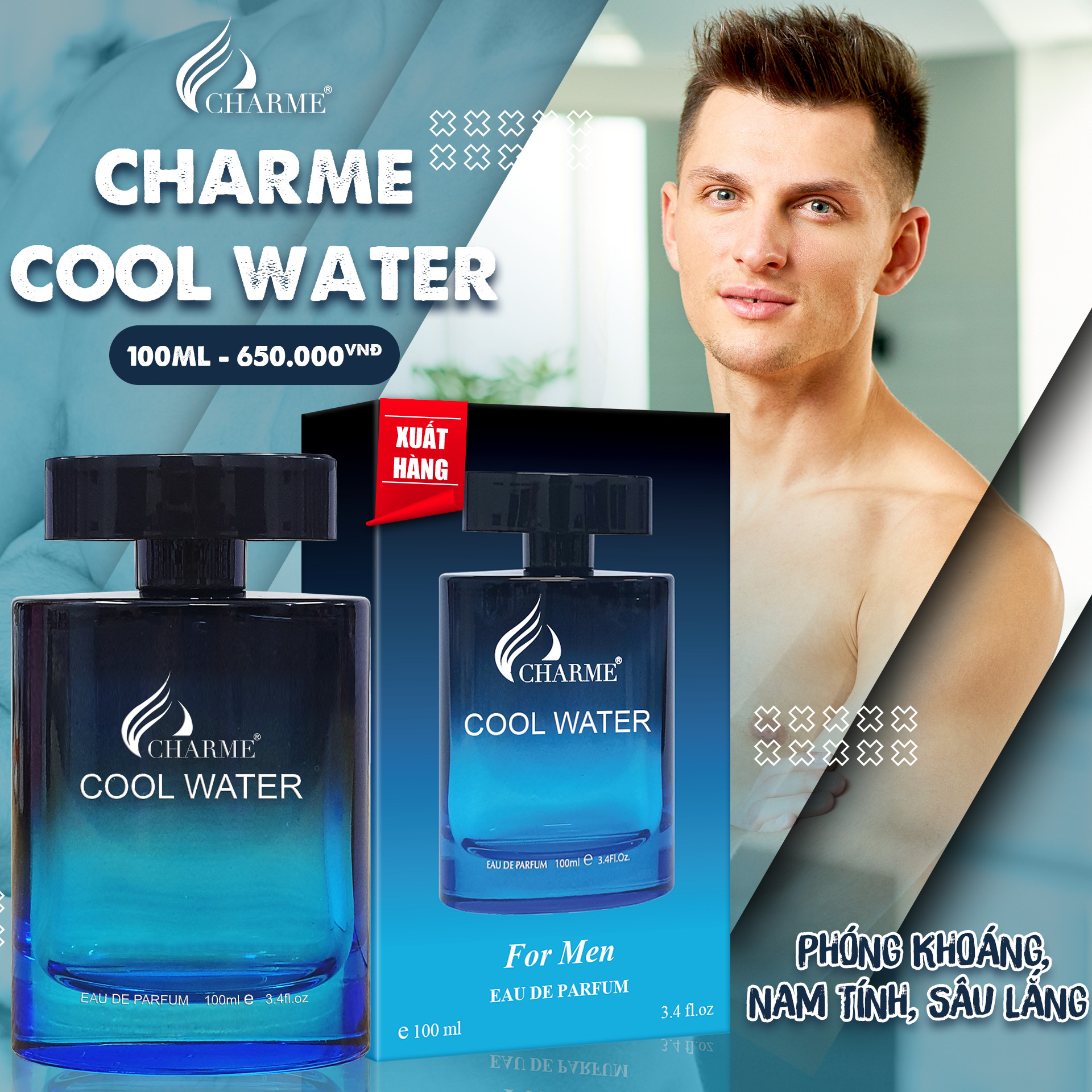 Nước Hoa Charme_Cool Water 100ml Chính Hãng