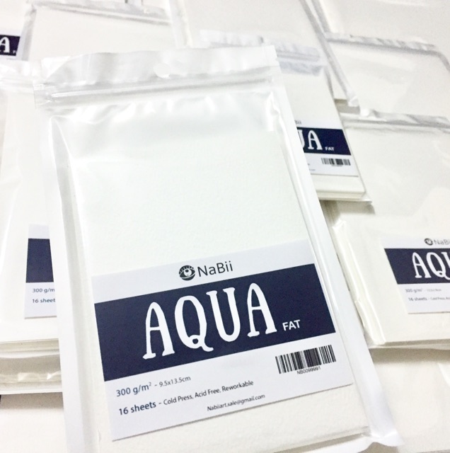 Giấy vẽ và sổ vẽ màu nước NABII AQUA FAT (COLD PRESS 300gsm)