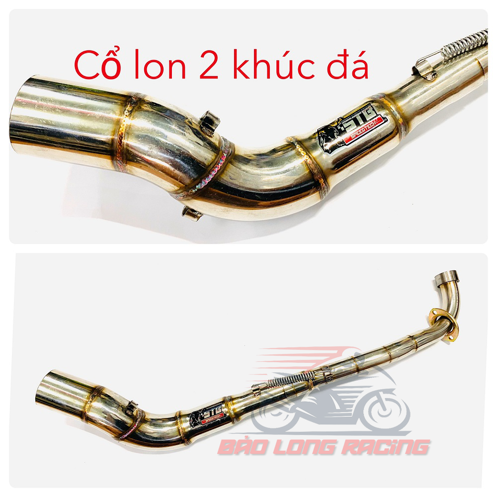 Cổ Pô Xe máy 2 khúc Đá cao gắn Wave,Dream