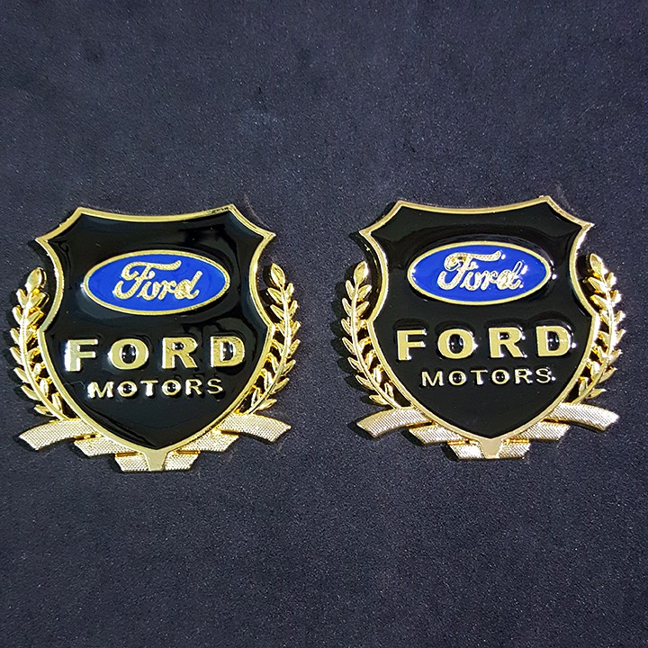 Bộ 02 Huy hiệu logo bông lúa xe hơi FORD