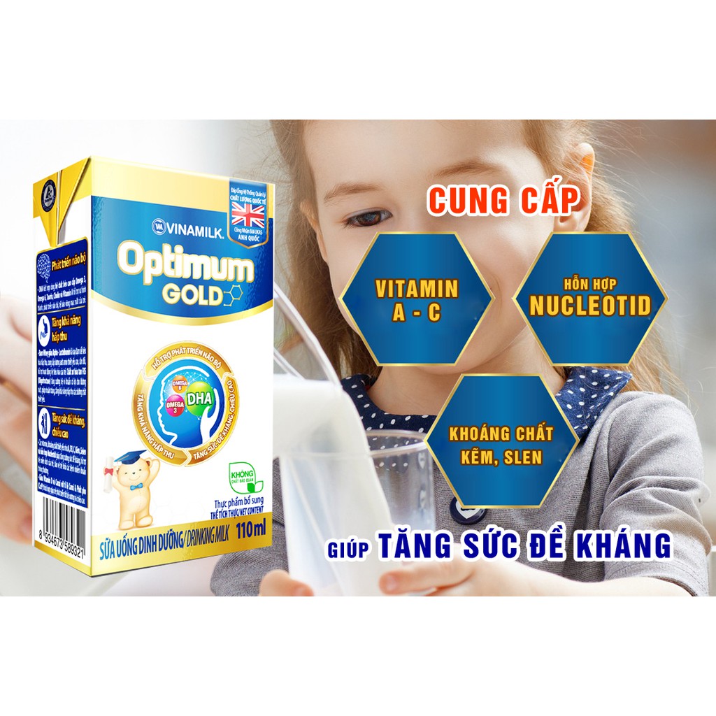 Sữa bột pha sẵn Optimum gold vỉ 4 hộp x 110ml (Date 02/2025)