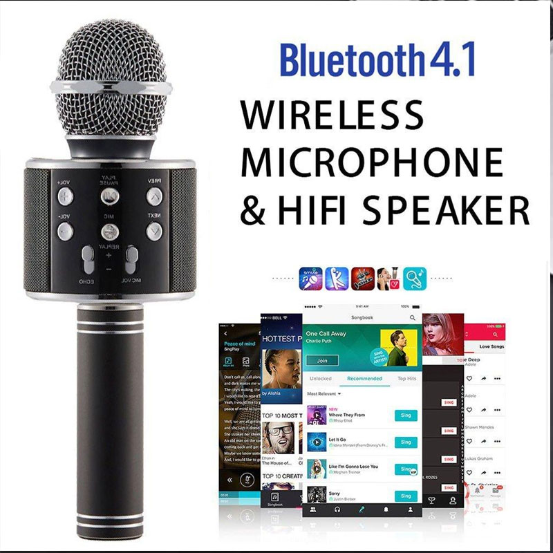 Mic Karaoke  Micro Karaoke kèm Loa Bluetooth 3 trong 1 【Mi Watch miễn phí】