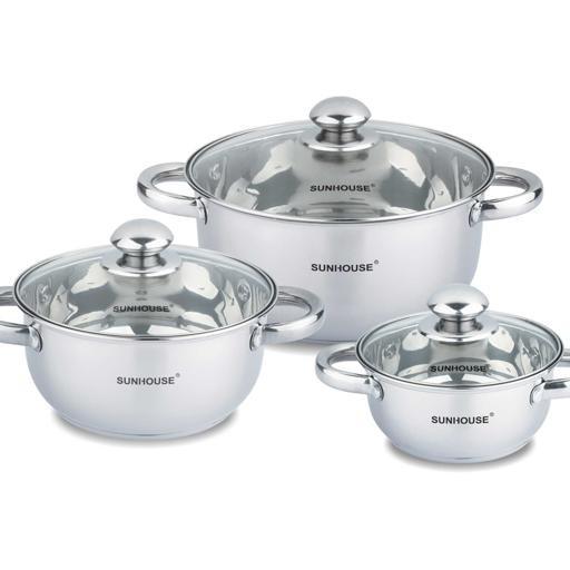 BỘ NỒI SUNHOUSE 3 ĐÁY INOX MUA 2 BỘ TRỞ LÊN CÓ QUÀ TẶNG