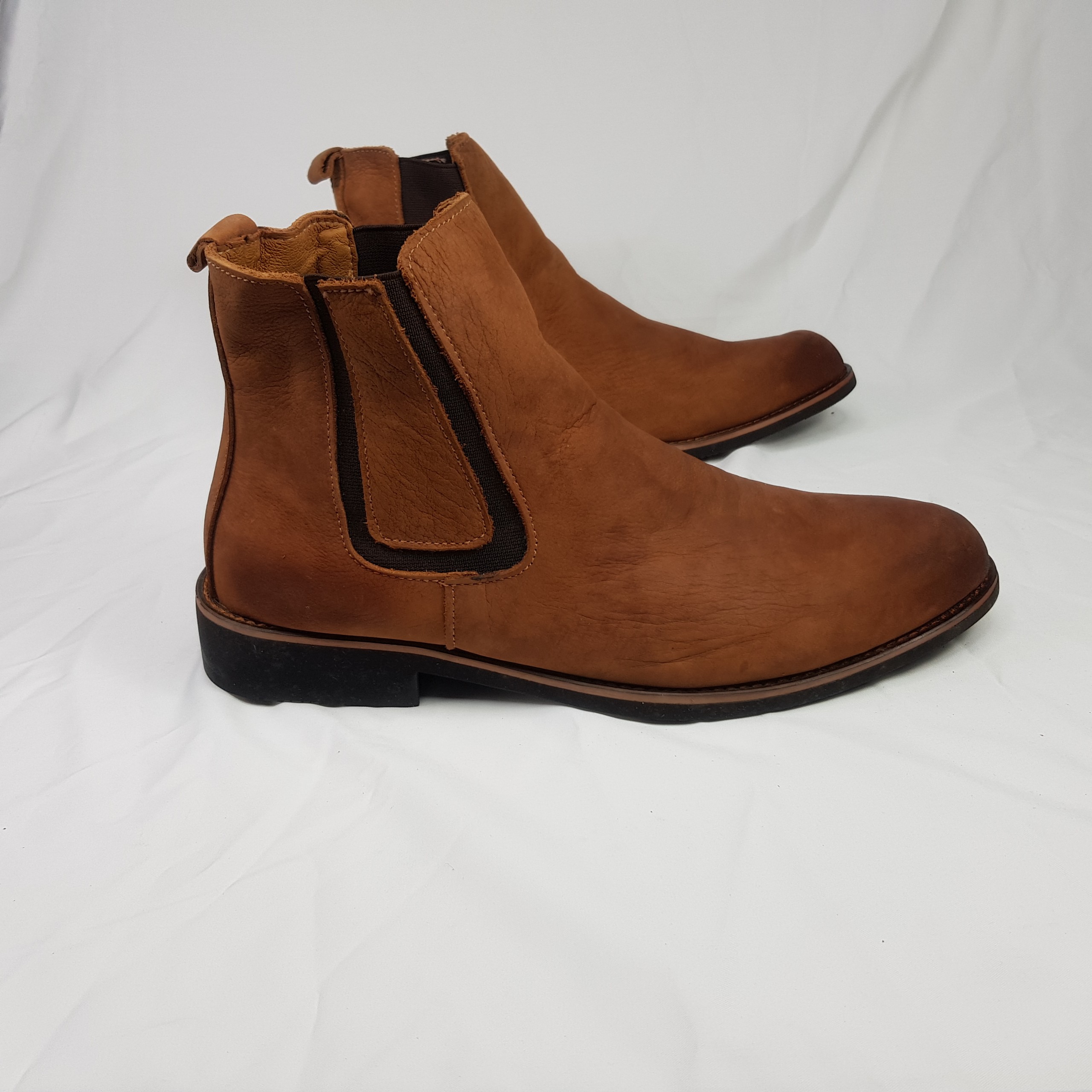 Giày chealsee boot da bò cao cấp CS-01 da lộn vàng bò