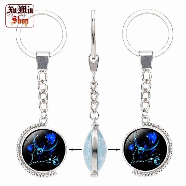 Móc khóa 2 mặt cung hoàng đạo XM05 - Song Ngư