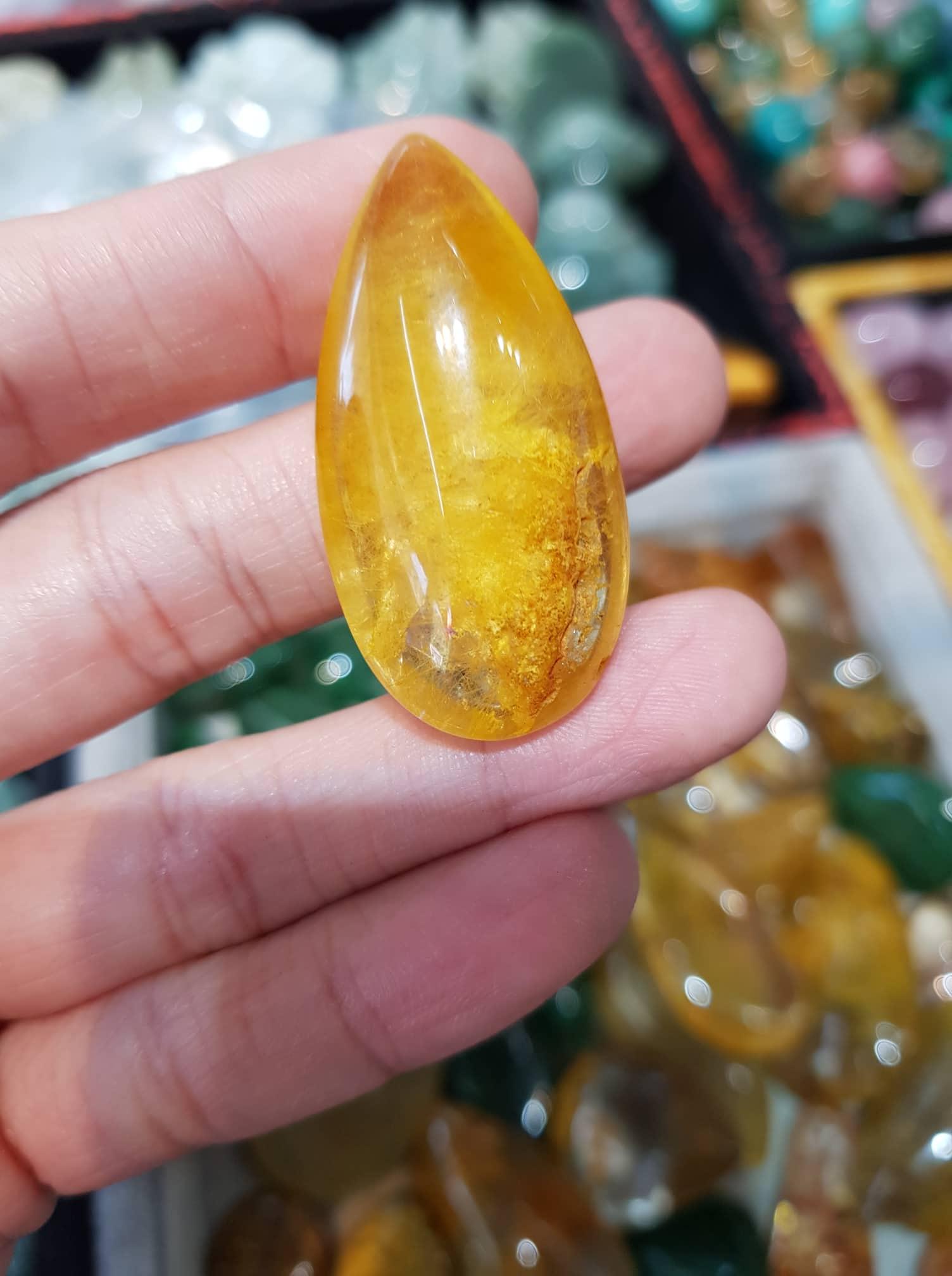 Mặt Đá Thạch Anh Tóc Kèm Dây Đeo Cổ