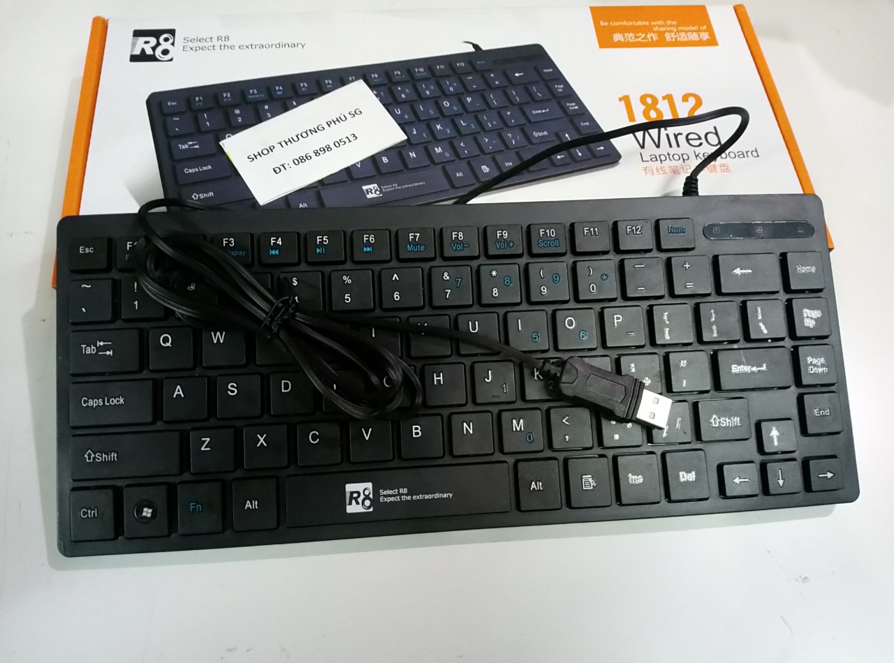 Bàn phím Mini có dây Keyboard R8-1812 - Chuẩn cắm USB