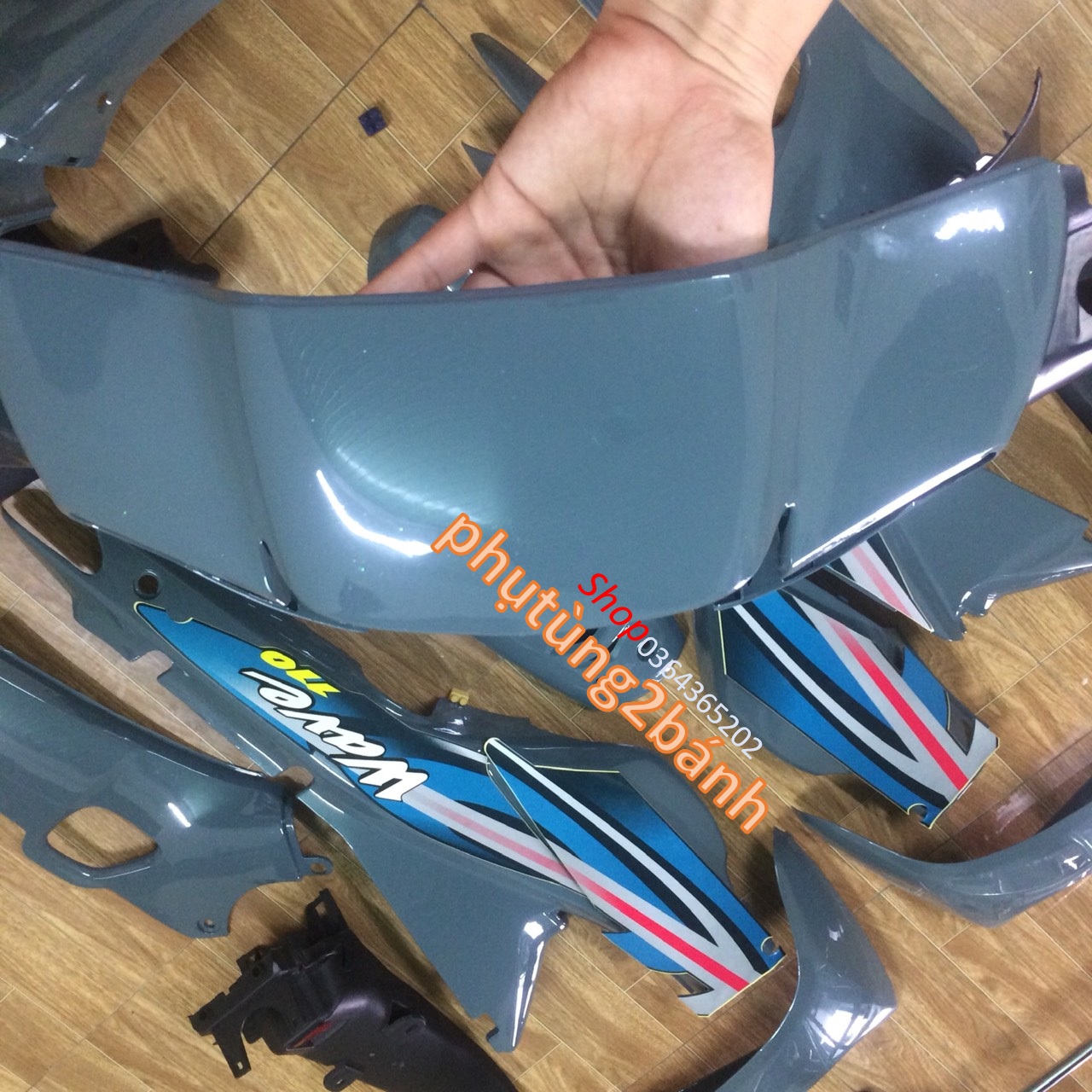 Bộ Vỏ Nhựa -  Dàn áo xe wave alpha 110 -nhựa xe wave -wave ZX -wave nhỏ -wave thái -wave đời 1999 đến 2006 màu Xi Măng- nhựa ABS LOẠI 1
