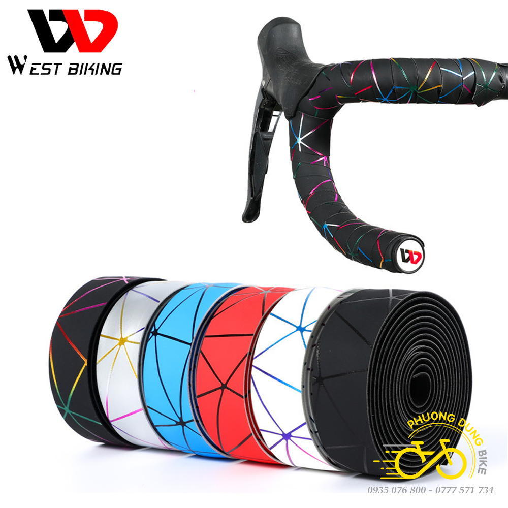 Dây quấn (Băng quấn) ghi đông xe đạp da PU WEST BIKING (SỌC)