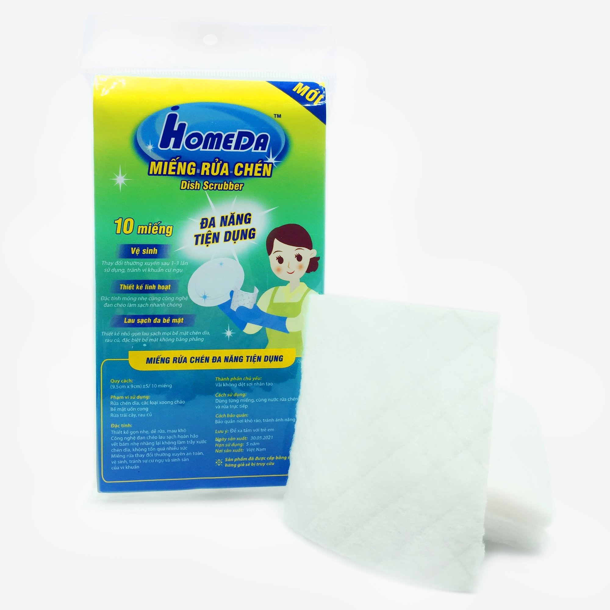 Miếng Rửa Chén Tiện Dụng iHomeDa (10 Miếng/ Gói)