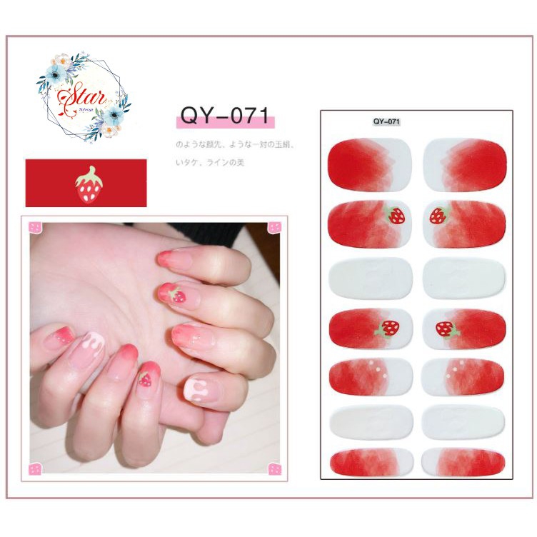 Sticker Dán Móng Bộ 14 Miếng Nhiều Màu sắc ( Tặng Dũa Móng Tay )