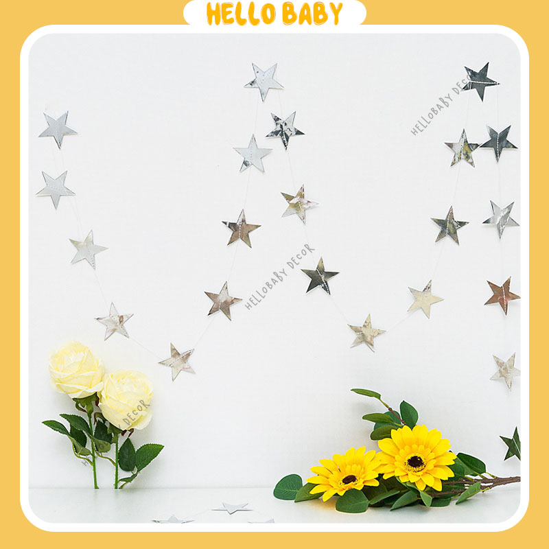 Dây grand trang trí tiệc hình ngôi sao - dây ngôi sao ép kim trang trí sinh nhật