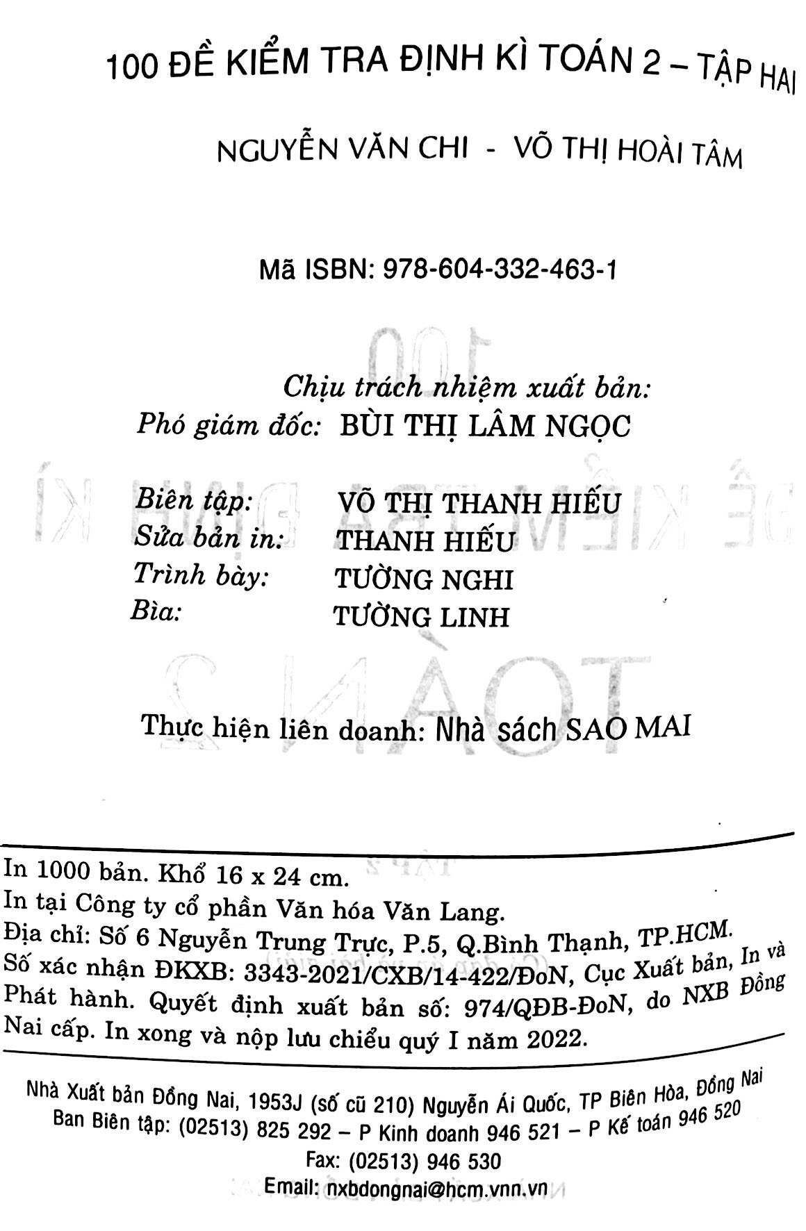 100 ĐỀ KIỂM TRA ĐỊNH KÌ TOÁN LỚP 2 - TẬP 2
