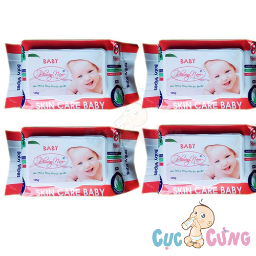 Combo 4 bịch khăn giấy ướt Baby Phương Nam 80gr - Không Mùi