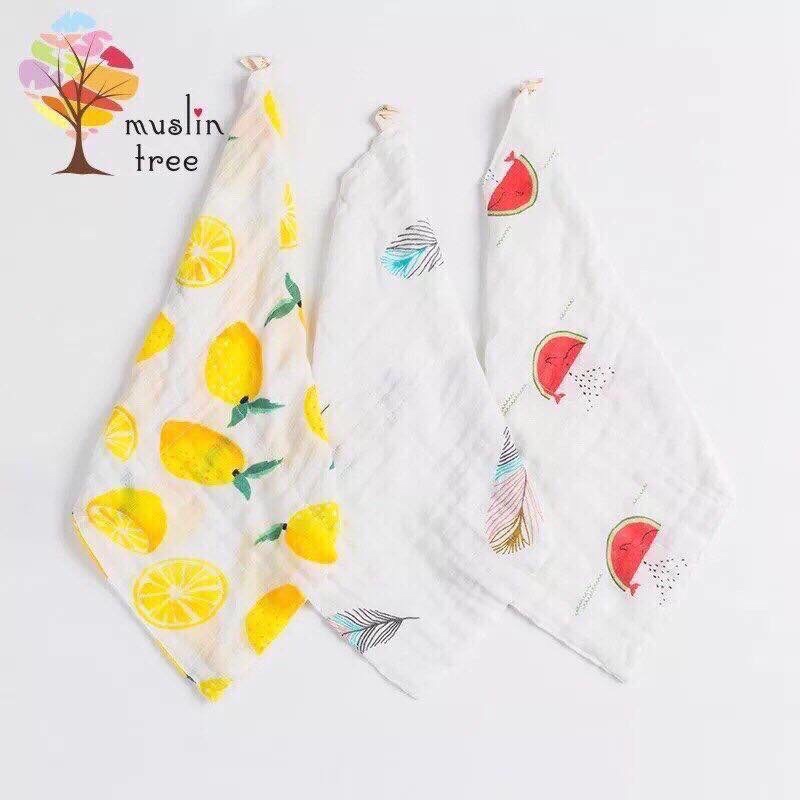 Set 3 khăn sữa Aden muslin tree siêu mềm cho bé
