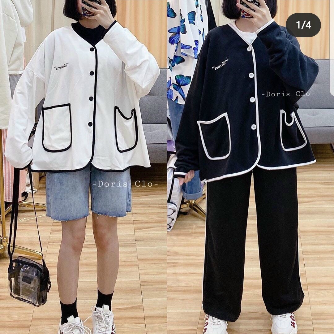 Áo sweater basic tay dài - áo unisex trơn áo khoác unisex áo khoác nỉ áo khoác hoodie áo khoác hoodie nữ áo hoodie áo cadigan mix chạy viền túi siêu đẹp siêu xinh bl loca