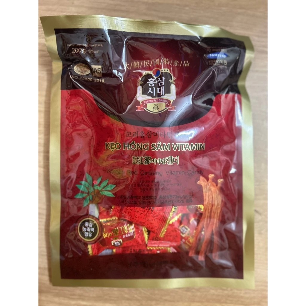 Kẹo sâm Hàn Quốc có đường (200gr/bịch)