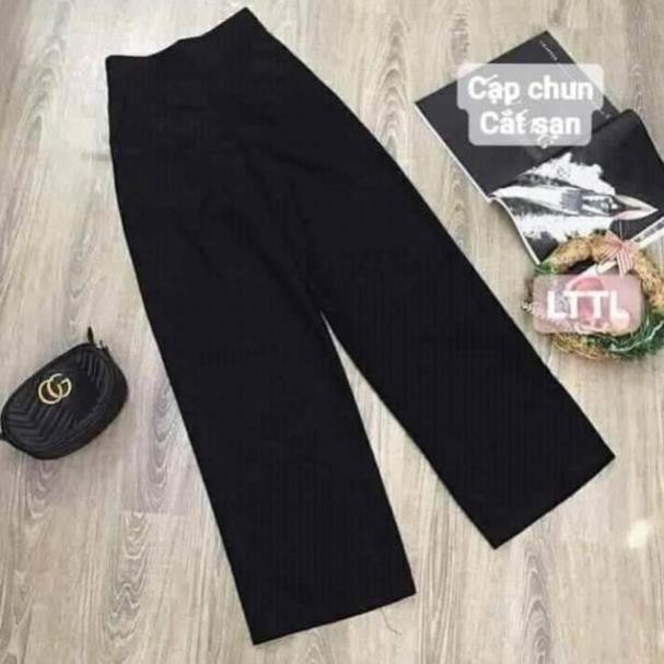 Quần Ống Rộng Cạp Cao (Quần Ống Rộng Vải Mềm)
