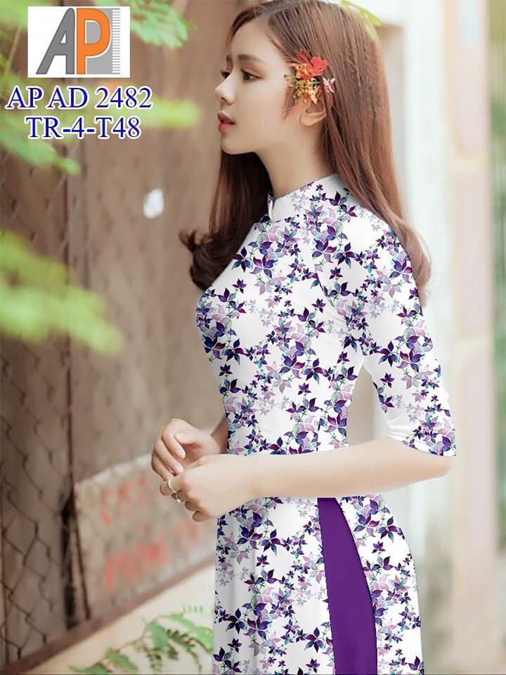 Áo Dài  In Hoa 3D Lụa Nhật Siêu Đẹp [Không Kèm Quần]