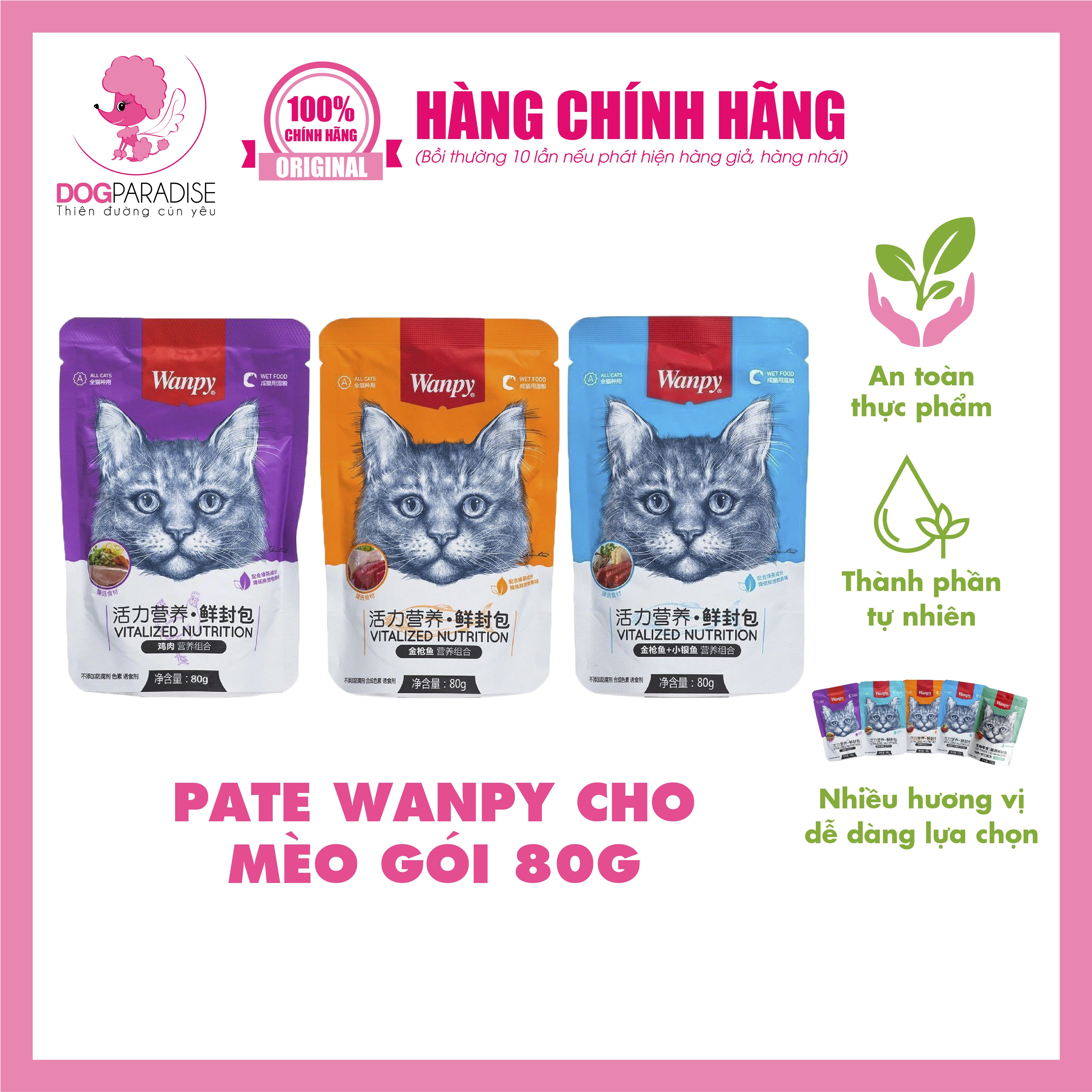 Pate Wanpy cho mèo - 80gr nhiều vị - Dog Paradise
