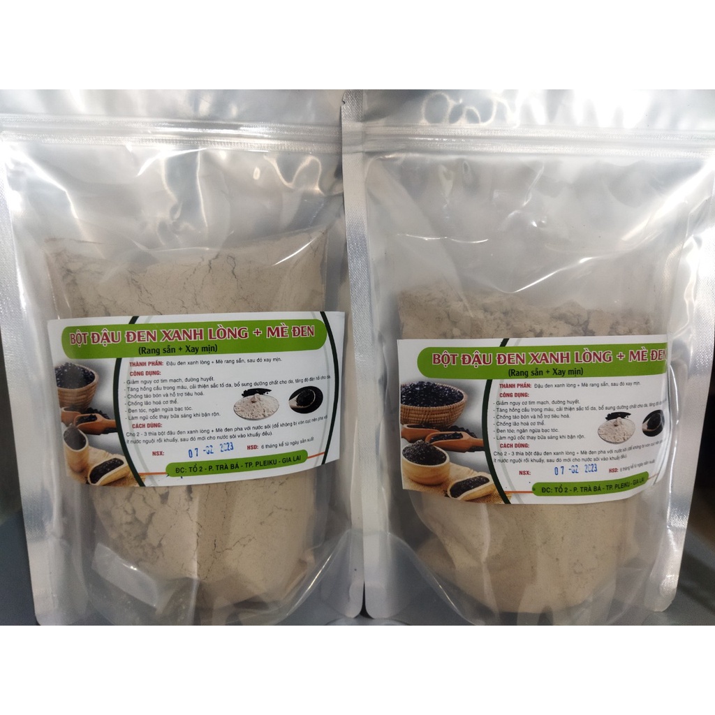 1kg Bột đậu đen mè đen xay min đã rang