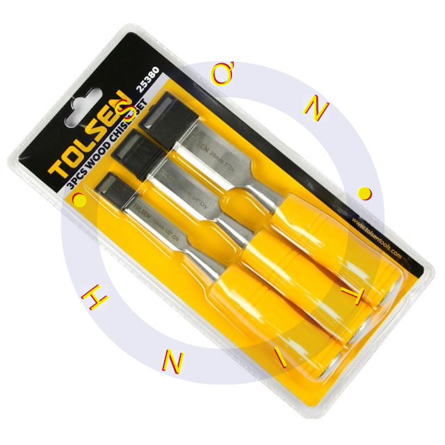 BỘ 3 ĐỤC CÁN GỖ 13,19,25mm TOLSEN 25380