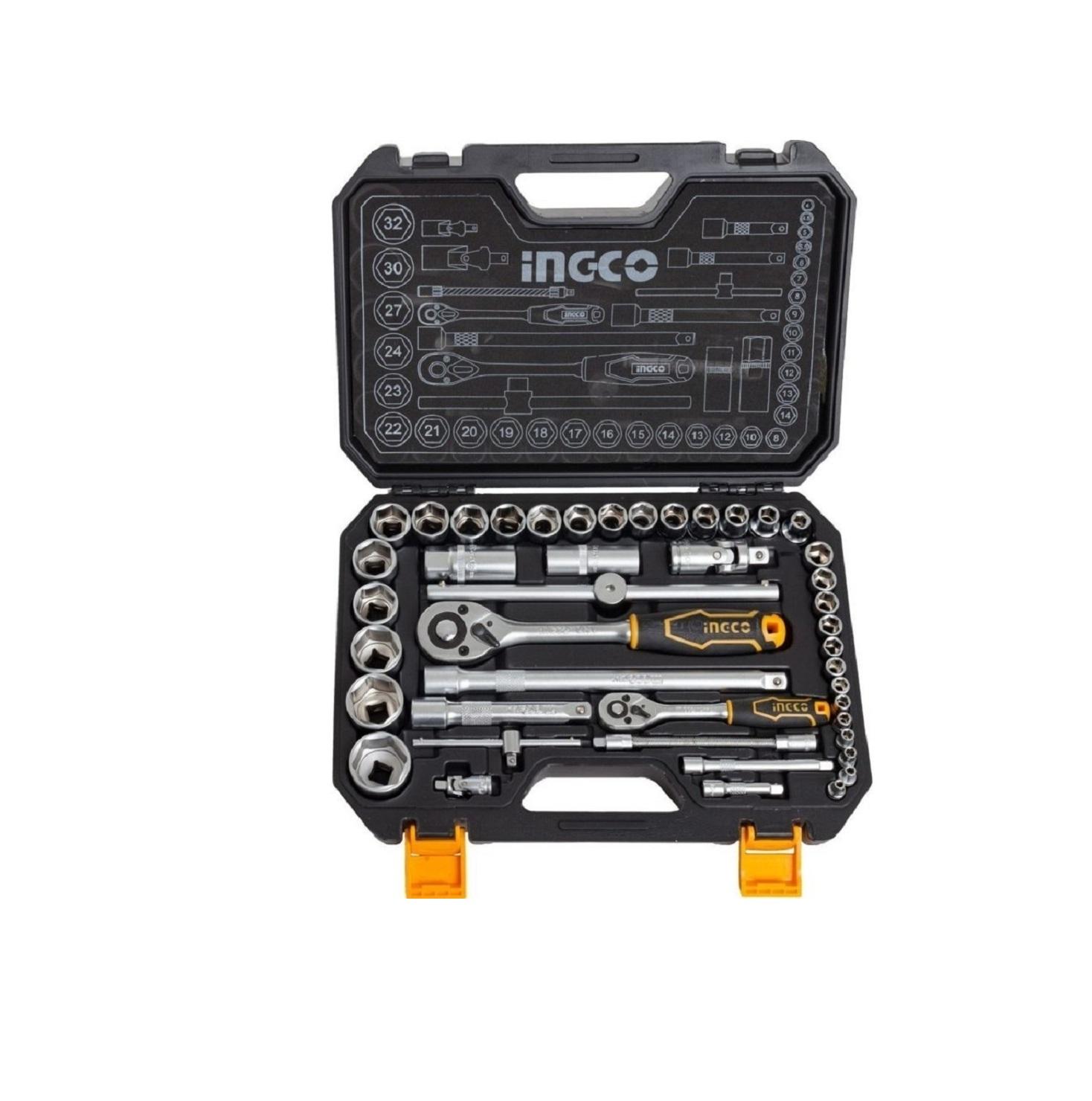 Bộ 44 đầu tuýp (1/4 inch + 1/2 inch)  Ingco HKTS42441