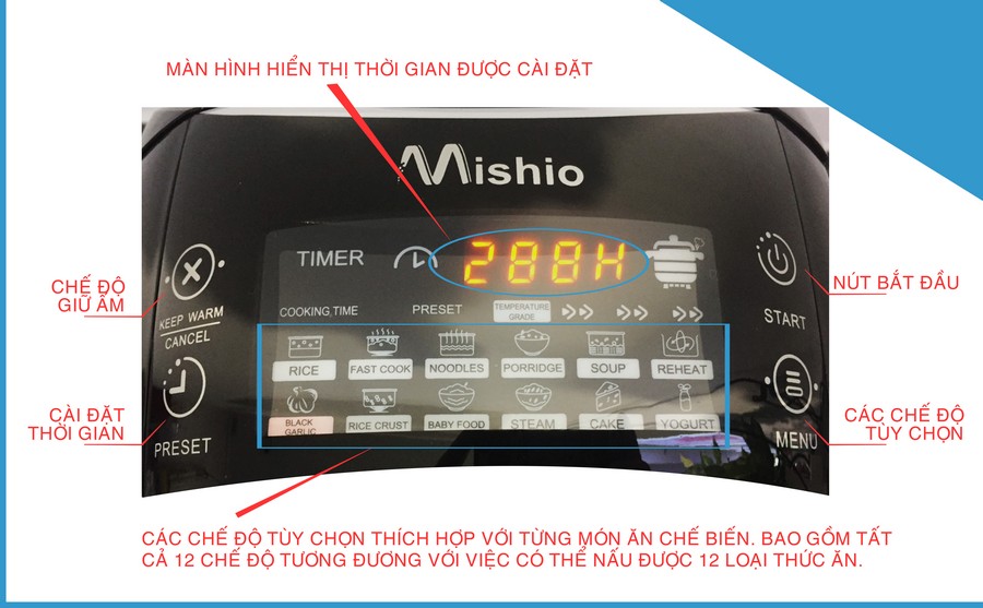 Nồi cơm điện tử cảm ứng Mishio MK03