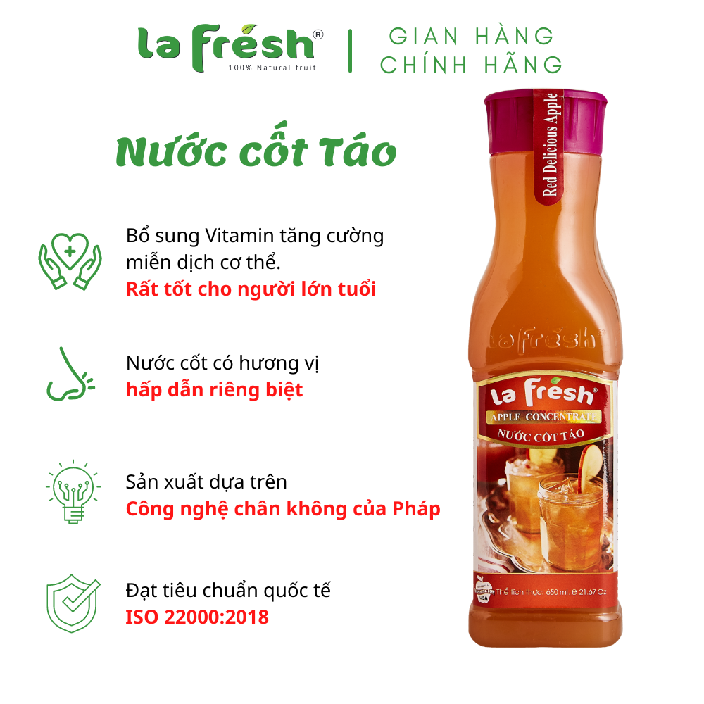 Nước Cốt Táo Lafresh Đà Lạt 650ml