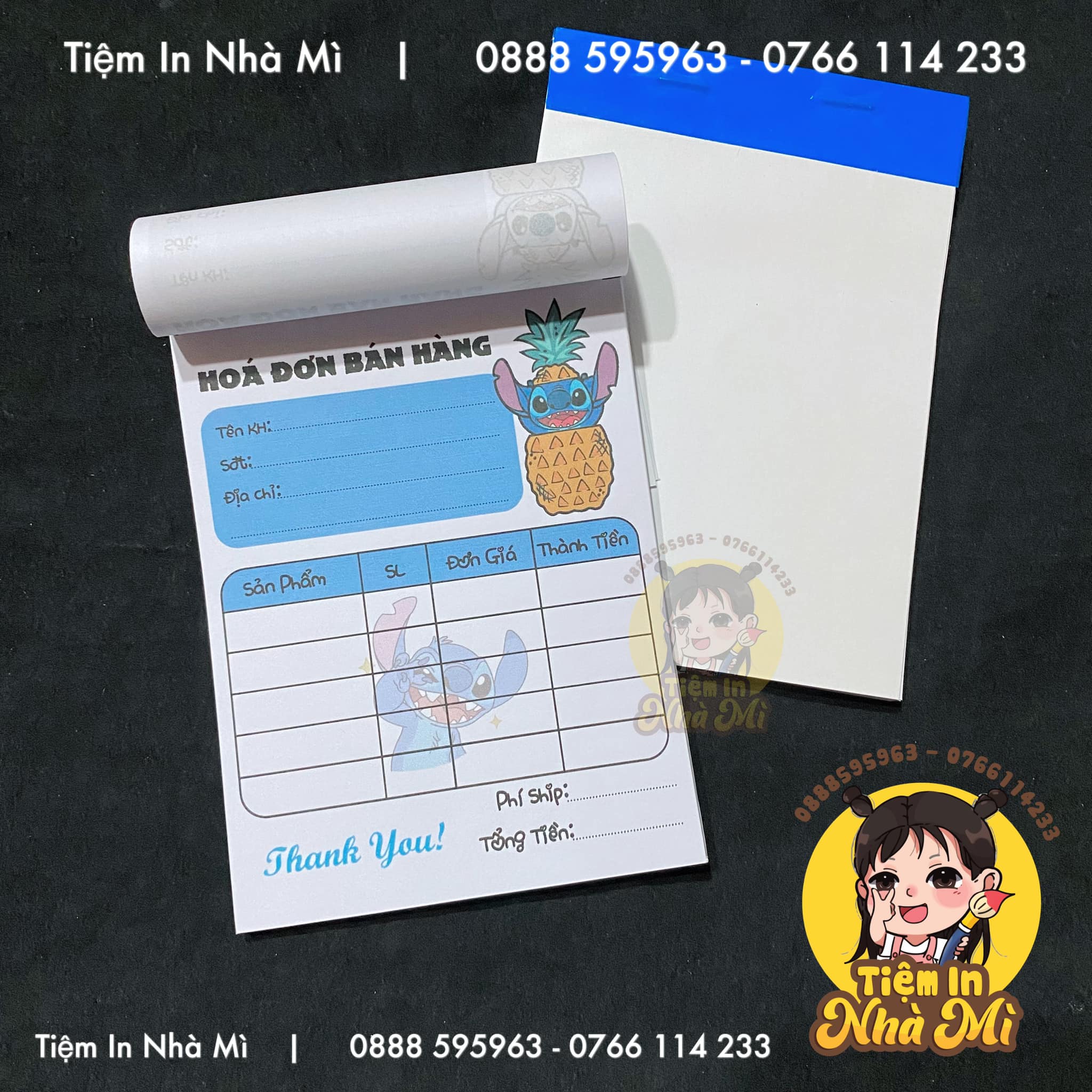 Hoá đơn bán hàng size A6 mẫu Stitch