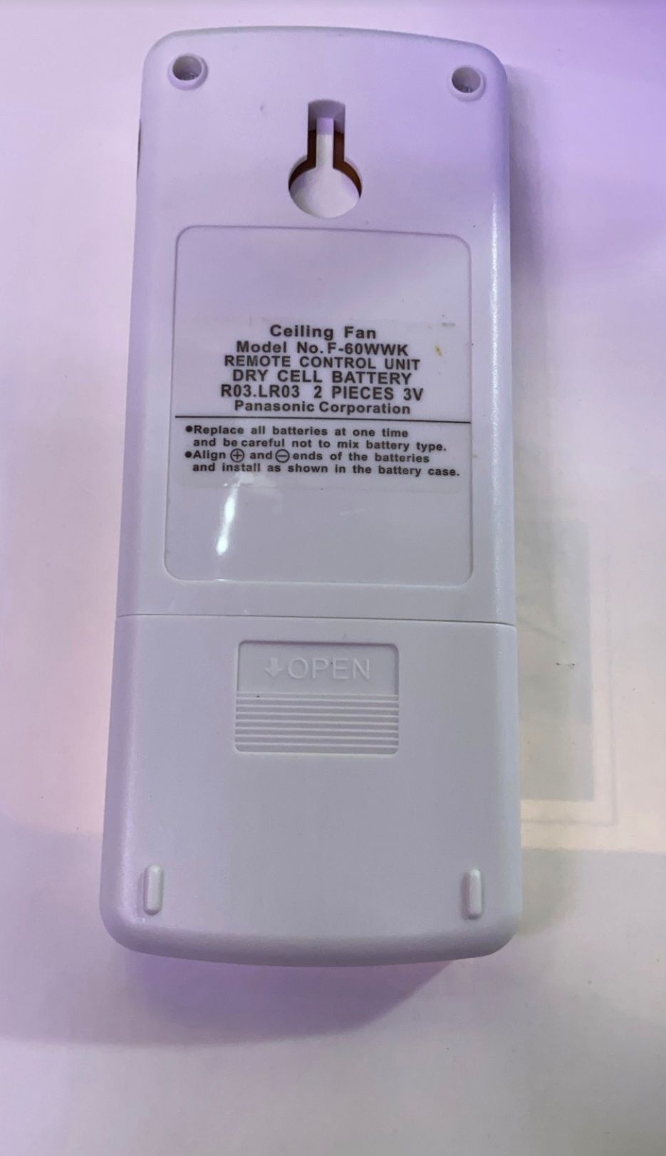 REMOTE ĐIỀU KHIỂN QUẠT TRẦN 5 CÁNH PANASONIC