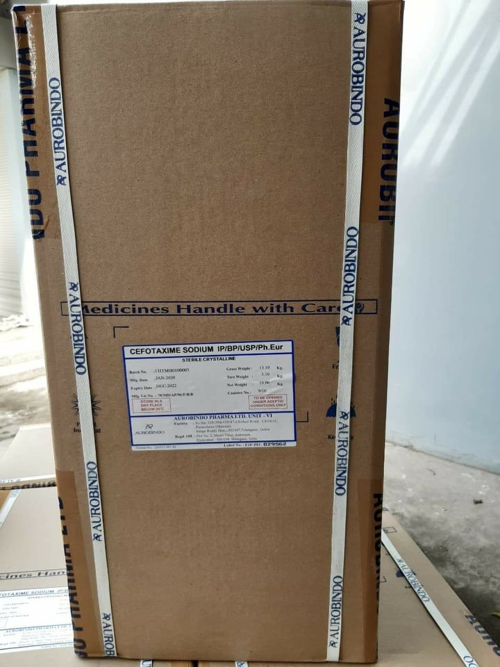 [10KG] Kháng sinh CEFOTAXIME SODIUM 98% AUROBINDO (dùng cho thú y, thủy sản)
