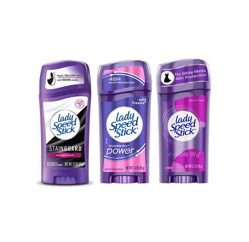 Lăn Khử Mùi Lady Speed Stick Invisible black & white Tím (65g)