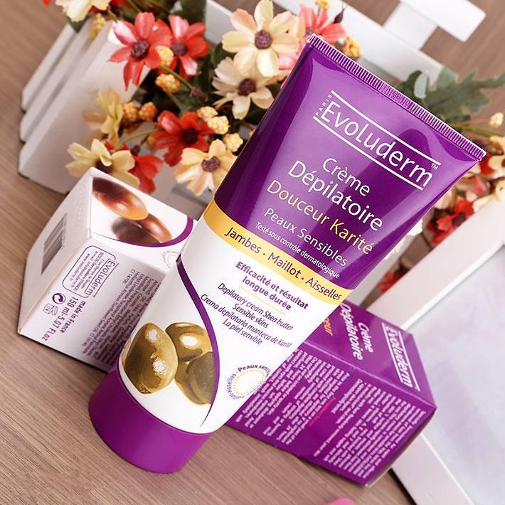 Tẩy lông Evoluderm Douceur Karitté cho da nhậy cảm 150ml - Pháp