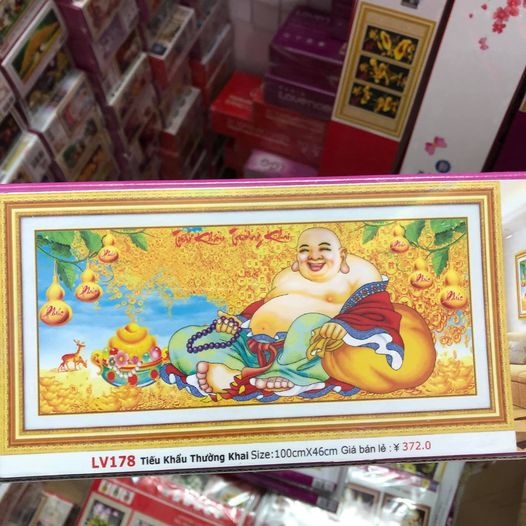 Tranh đính đá Phật Di Lặc Đá ABC cao cấp