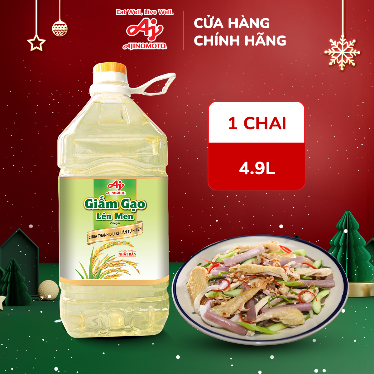 Giấm Gạo Lên Men LISA® Ajinomoto 4.9l/Chai