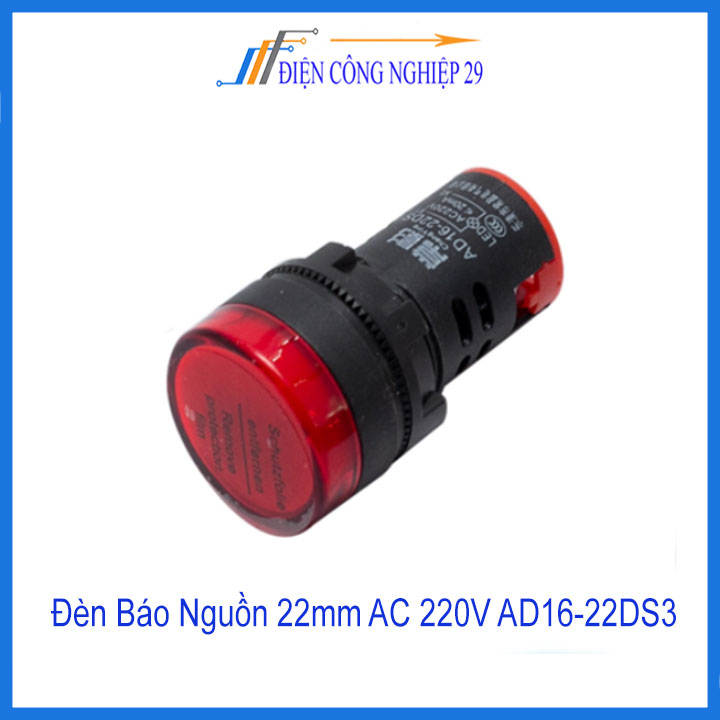 Đèn Báo Nguồn 22mm AC 220V AD16-22DS3