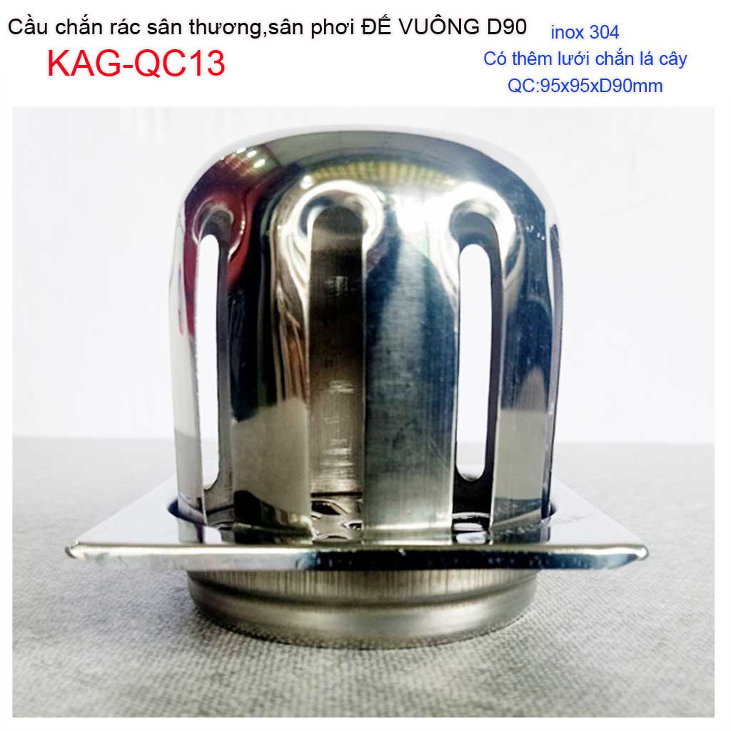 [HCM]Cầu chắn rác sân thượng KAG-QC13 inox SUS304 cầu chắn rác D90 Roca phễu thoát nước mưa