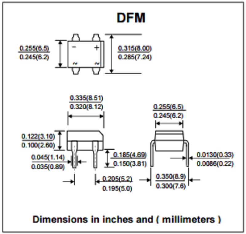 DB107 Diode cầu 1A 1000V DIP-4 (10c)