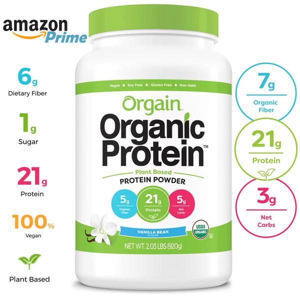 [Gym / Keto/ Vegan / Low Carb] Bột Đạm Dinh Dưỡng Protein Powder Organic - Orgain Protein Mỹ | Dành cho người ăn kiêng, chay, giảm cân cao cấp