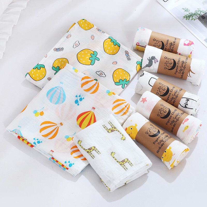[Hoàn tiền 6%] Khăn xô đa năng quấn bé sơ sinh size to 1m2*1m2 𝐊𝟔𝟐