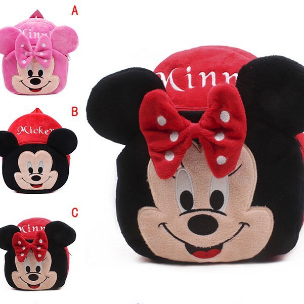 Balo Vải Bông Mickey Đỏ Cho Bé