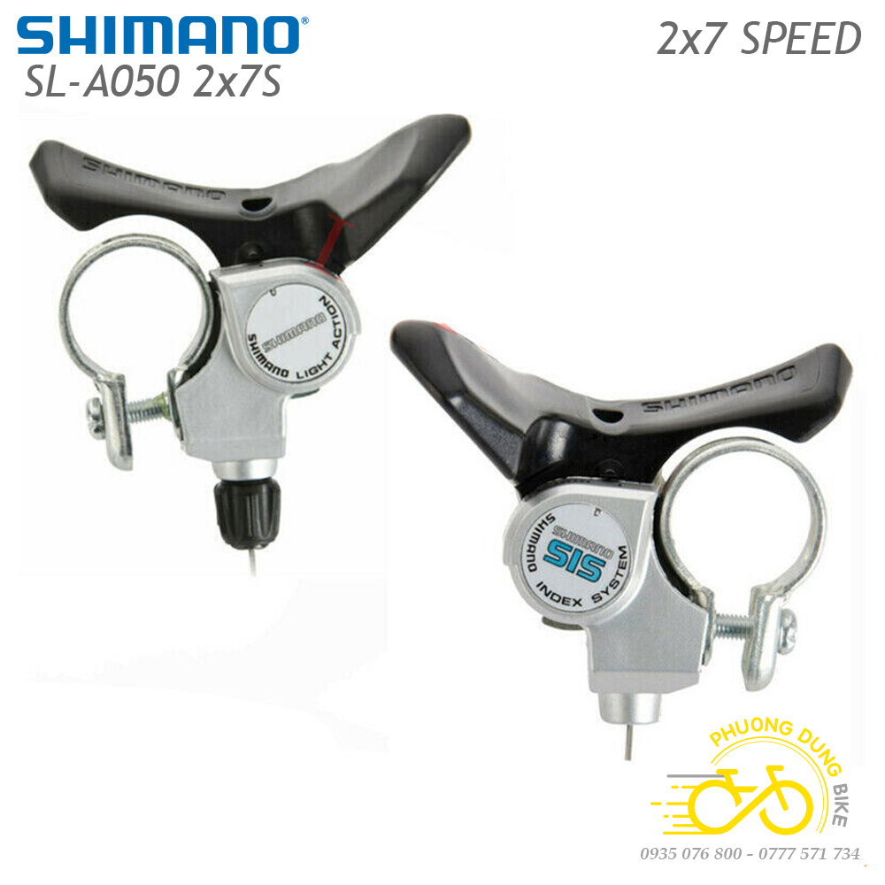 Tay đề gạt xe đạp shimano sl a050 2x7 speed - chính hãng