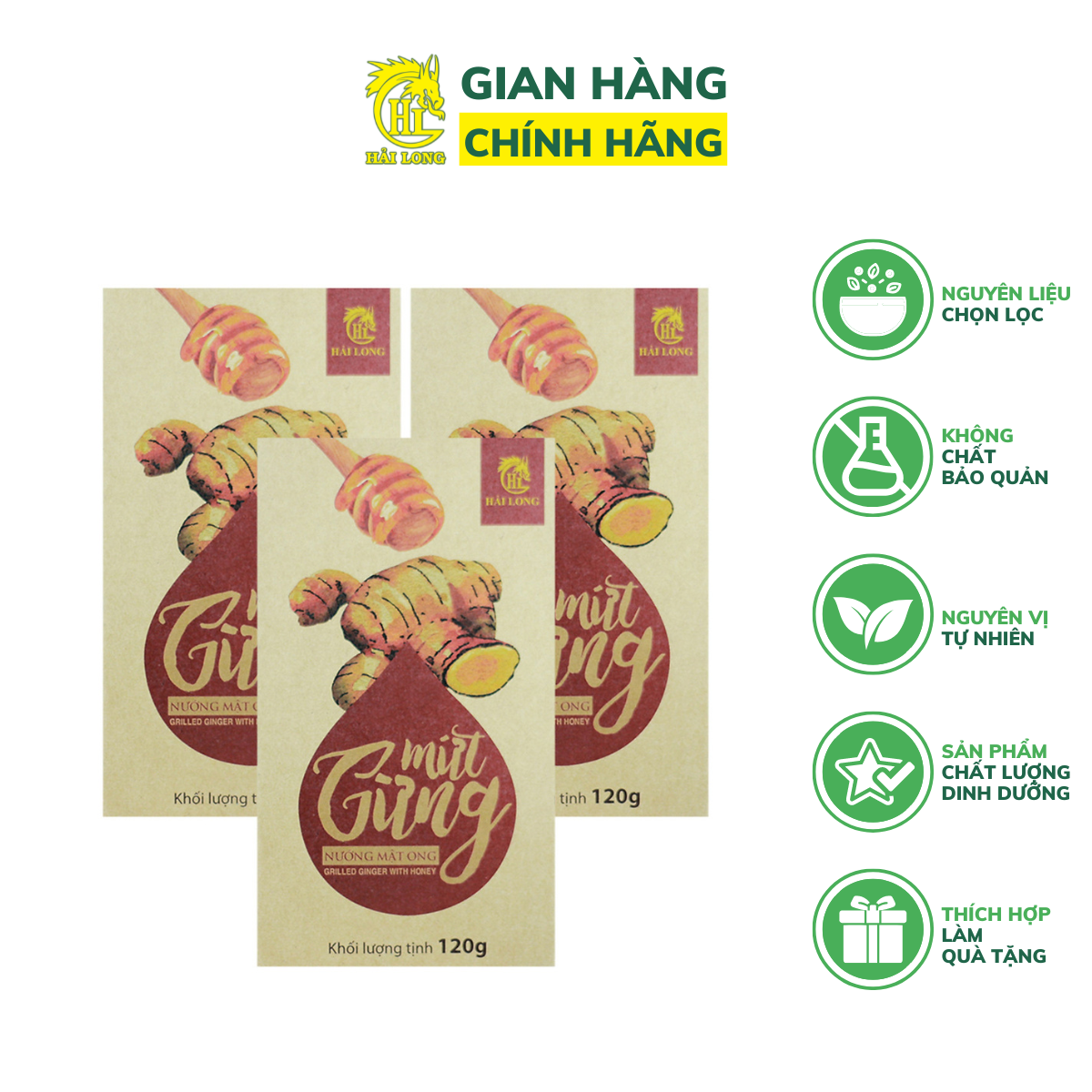 Combo 3 Hộp Mứt Gừng Nướng Mật Ong